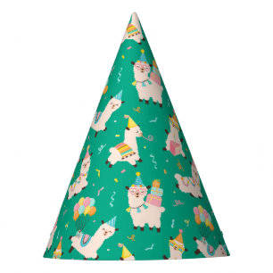 Chapeaux De Fètes Animaux de Fête Lama Anniversaire Vert
