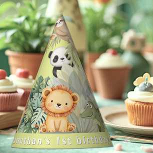 Chapeaux De Fètes Animaux de la jungle 1er anniversaire