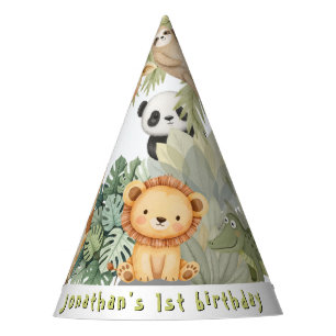 Chapeaux De Fètes Animaux de la jungle 1er anniversaire