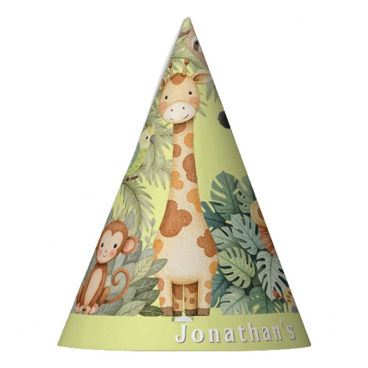 Chapeaux De Fètes Animaux de la jungle 1er anniversaire (Gauche)