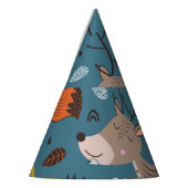 Chapeaux De Fètes Animaux forestiers, bleu, style scandinave (Gauche)