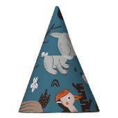 Chapeaux De Fètes Animaux forestiers, bleu, style scandinave (Droite)