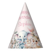 Chapeaux De Fètes Animaux mignons animaux roses fête d'anniversaire (Devant)