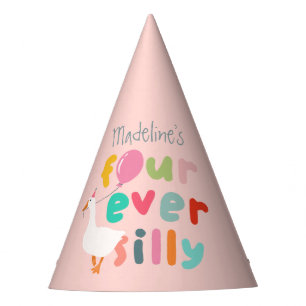 Chapeaux De Fètes Anniversaire 4 Ans Fille Mignonne Rose Oie Folle