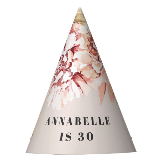 Chapeaux De Fètes Anniversaire bohème moderne pastel floral (Devant)