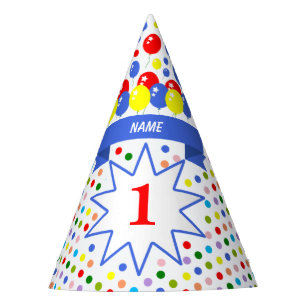 Chapeaux De Fètes Anniversaire coloré personnalisé de point de pol
