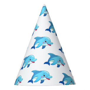 Chapeaux De Fètes Anniversaire d'animaux de mer dauphin mignon