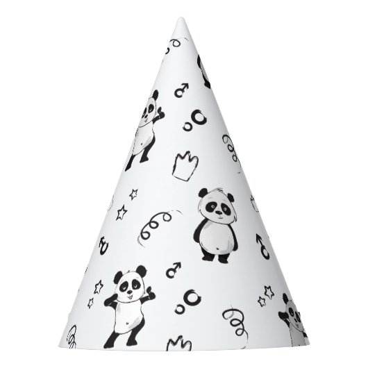 Chapeaux De Fètes Anniversaire de enfant Panda moderne amusant (Devant)