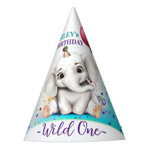 Chapeaux De Fètes Anniversaire de l'éléphant mignon