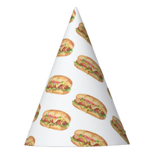 Chapeaux De Fètes Anniversaire des enfants Chien Chaud Aquarelle