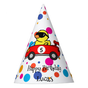 Chapeaux De Fètes Anniversaire Dinosaur race voiture garçon course r