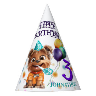 Chapeaux De Fètes Anniversaire du chien coquelicot mignon