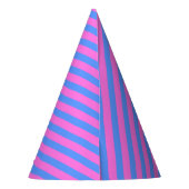 Chapeaux De Fètes Anniversaire fête rayures bleu rose motif (Dos)