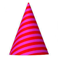 Anniversaire fête rayures rose rouge motif