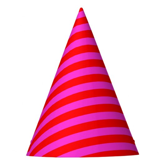 Chapeaux De Fètes Anniversaire fête rayures rose rouge motif (Devant)