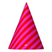 Chapeaux De Fètes Anniversaire fête rayures rose rouge motif (Gauche)