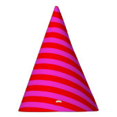 Chapeaux De Fètes Anniversaire fête rayures rose rouge motif (Droite)
