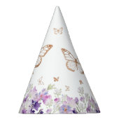 Chapeaux De Fètes Anniversaire fleuri violet papillon d'or (Droite)