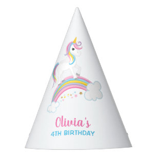Chapeaux De Fètes Anniversaire magique de licorne d'arc-en-ciel