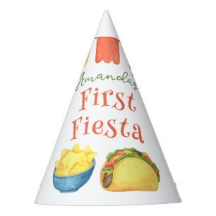 Chapeaux De Fètes Anniversaire premier de Fiesta Aquarelle