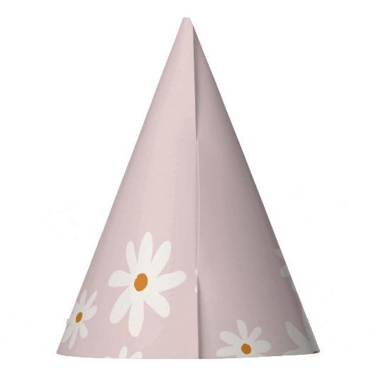Chapeaux De Fètes Anniversaire super Retro Daisy Blush Pink (Dos)
