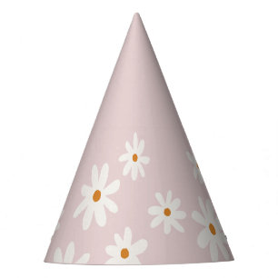 Chapeaux De Fètes Anniversaire super Retro Daisy Blush Pink