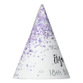 Chapeaux De Fètes Anniversaire violet blanc étincelles (Gauche)