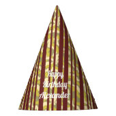 Chapeaux De Fètes Any Age Happy Birthday Rustic Stripe Pattern (Devant)