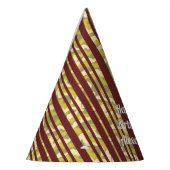 Chapeaux De Fètes Any Age Happy Birthday Rustic Stripe Pattern (Gauche)
