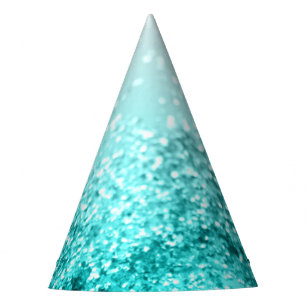 Chapeaux De Fètes Aqua gris argenté Parties scintillant océanique