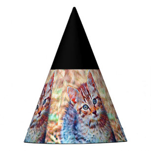 Chapeaux De Fètes aquarell kitten