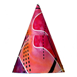 Chapeaux De Fètes Aquarelle Abstraite Motif noir blanc