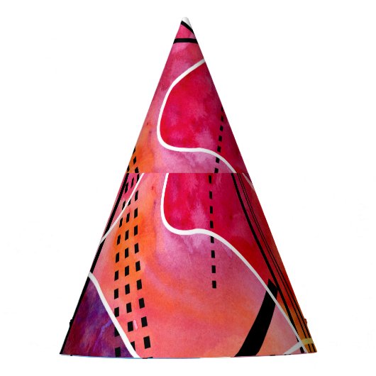 Chapeaux De Fètes Aquarelle Abstraite Motif noir blanc (Devant)