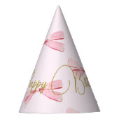 Chapeaux De Fètes Aquarelle Anniversaire Bow mou rose (Devant)