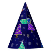 Chapeaux De Fètes Aquarelle Arbres de Noël : Motif forestier. (Dos)