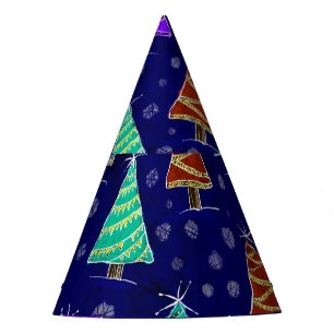 Chapeaux De Fètes Aquarelle Arbres de Noël : Motif forestier.
