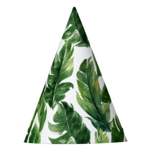 Chapeaux De Fètes Aquarelle Banana Feuille Motif Tropical