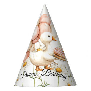 Chapeaux De Fètes Aquarelle Bébé Oie blanche Anniversaire fête migno