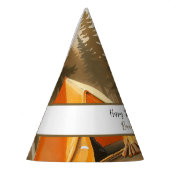 Chapeaux De Fètes Aquarelle Blanc Rustique Bois Camping Anniversaire (Gauche)