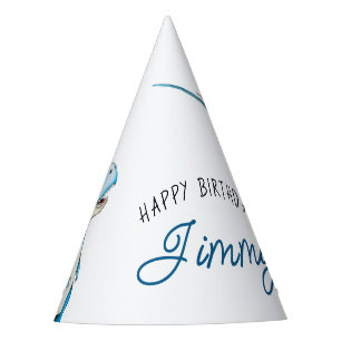 Chapeaux De Fètes Aquarelle Bleu Trois Rex Dinosaur Anniversaire