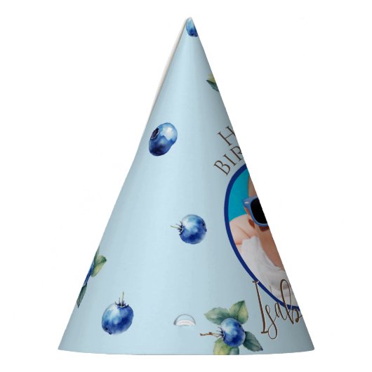 Chapeaux De Fètes Aquarelle Blueberry Berry Sweet Photo Anniversaire (Gauche)