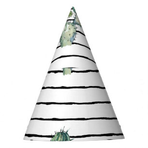 Chapeaux De Fètes Aquarelle de Cactus : Dessin de stylo Vintage.