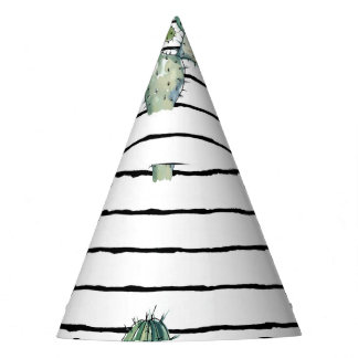 Chapeaux De Fètes Aquarelle de Cactus : Dessin de stylo Vintage.