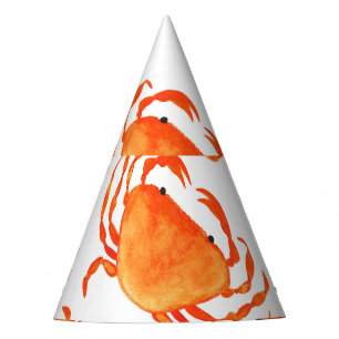 Chapeaux De Fètes Aquarelle de crabe : Motif Arrière - plan blanc