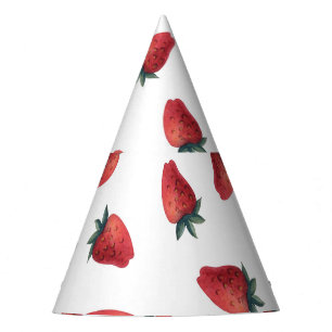 Chapeaux De Fètes Aquarelle de fraises : Jouer Motif sans couture