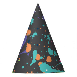 Chapeaux De Fètes Aquarelle de Grunge : Motif de points colorés.
