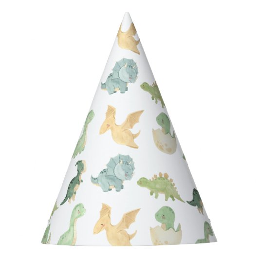 Chapeaux De Fètes Aquarelle Dinosaur Party Dino mite Anniversaire (Devant)