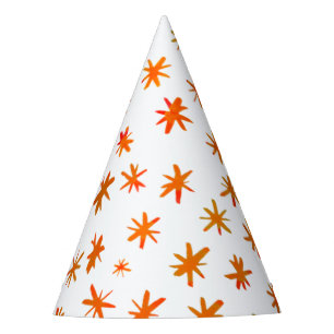 Chapeaux De Fètes Aquarelle étoiles - orange