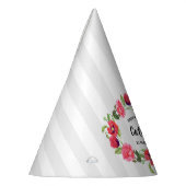 Chapeaux De Fètes Aquarelle Fleurs rouges et roses Conception de cou (Gauche)