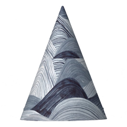 Chapeaux De Fètes Aquarelle Indigo Vague sans fil (Devant)